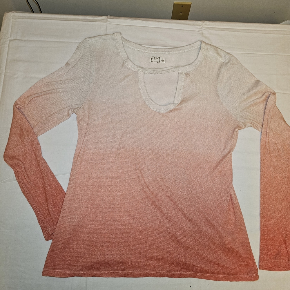 Women's Pink Ombre Long Sleeve Top